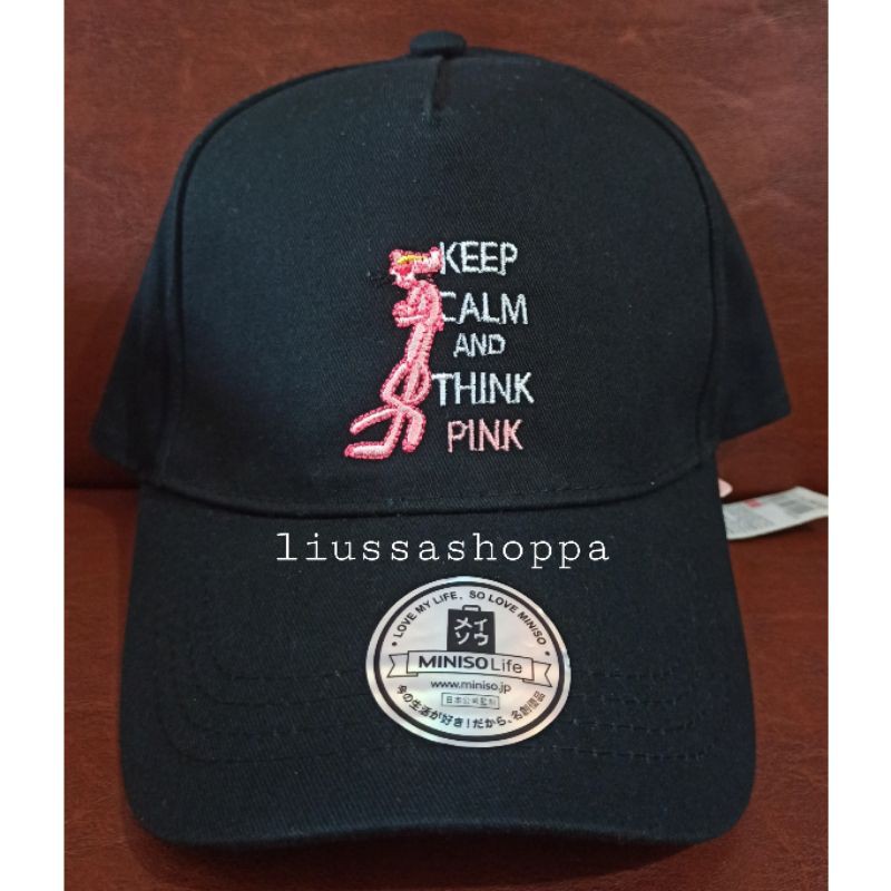 Topi Miniso - Pink Panther Embroidered Baseball Cap