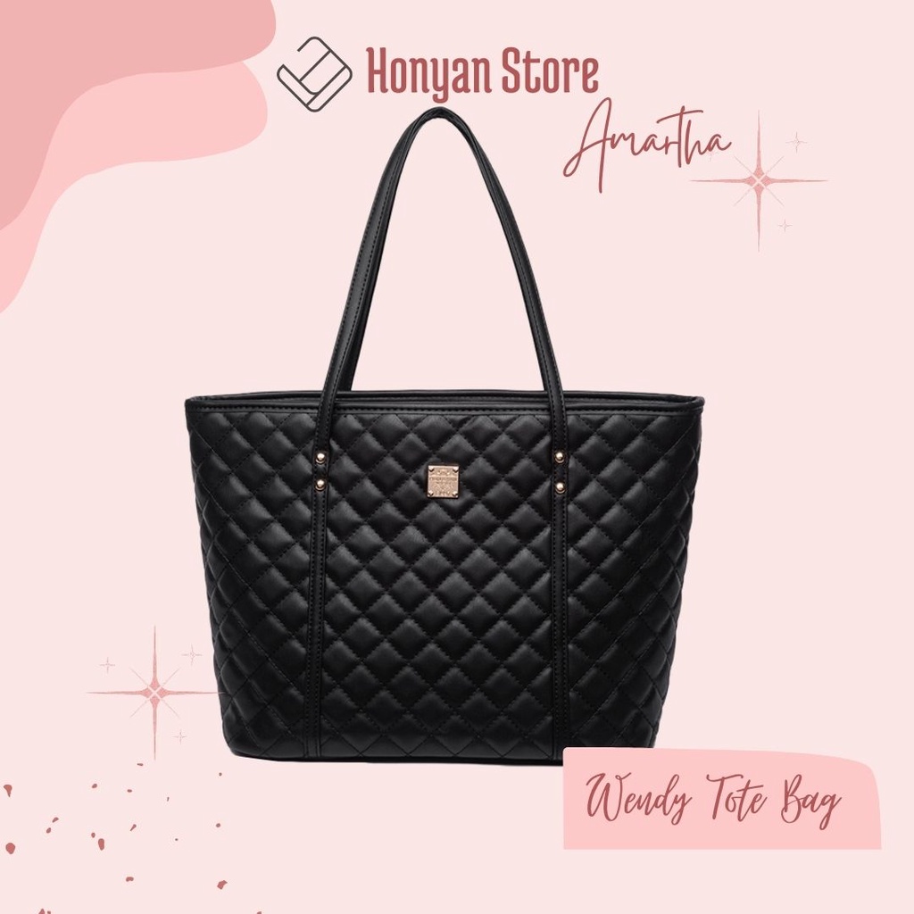[HONYAN] Tas Totebag Wanita Resleting Import Model Korea 2021 Terbaru - Wendy Tote Bag