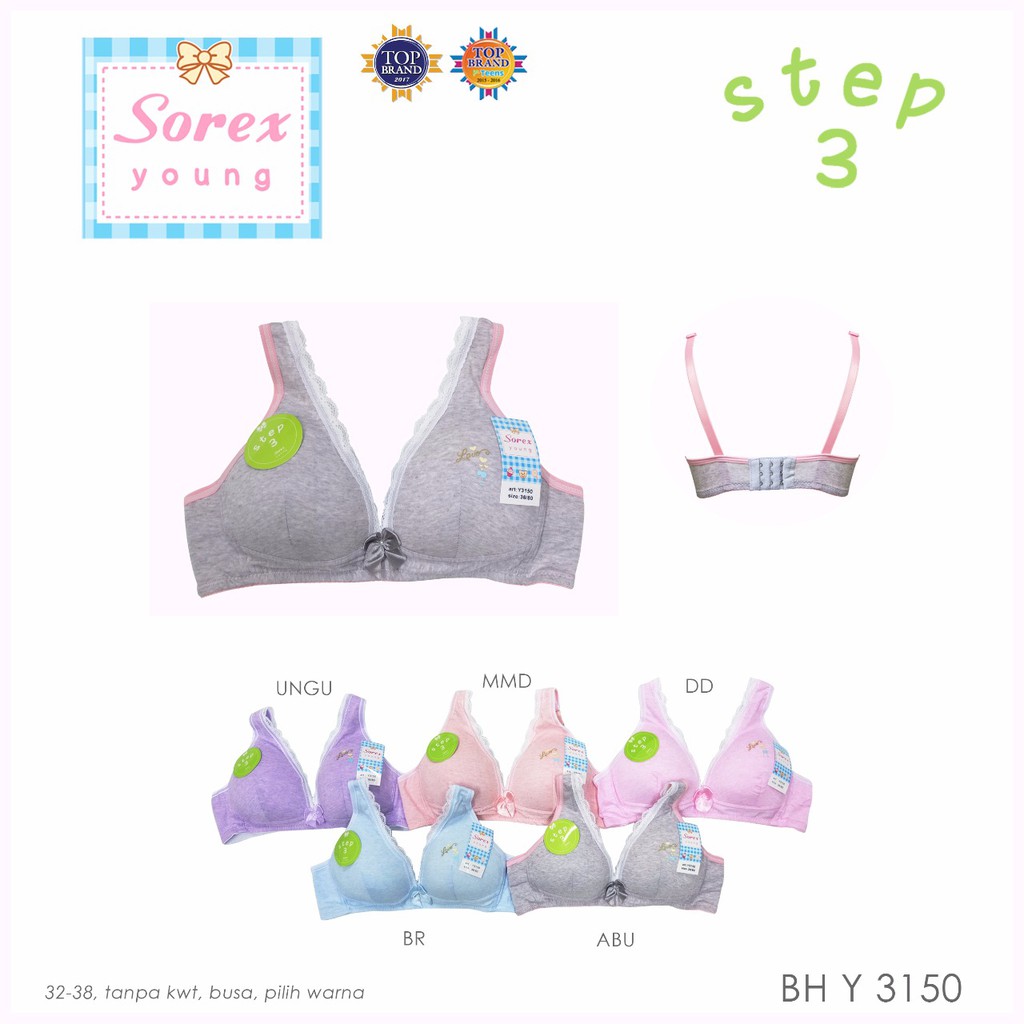 BRA BH PELAJAR ABG WANITA CEWEK 3150 SOREX YOUNG Step 3