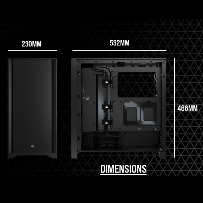 [tanpa palet kayu] Casing Corsair 4000D Tempered Glass Mid-Tower ATX Gaming Case - Black