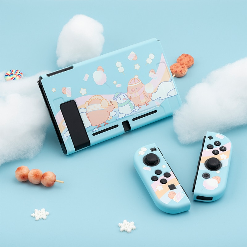 Hard Case Cover Belakang Motif Kartun Ayam Kuning Snowman Peri Untuk Nintendo Switch