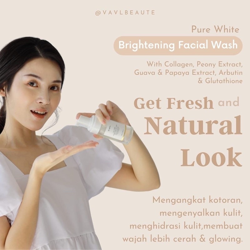 VAVL Pure White Brightening Glowing Series BPOM (Pemutih wajah,Penghilang Bekas Jerawat,Flek Hitam)