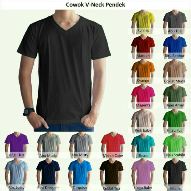 Pakaian pria Vneck kaos  keren  kaos  pria Shopee  Indonesia