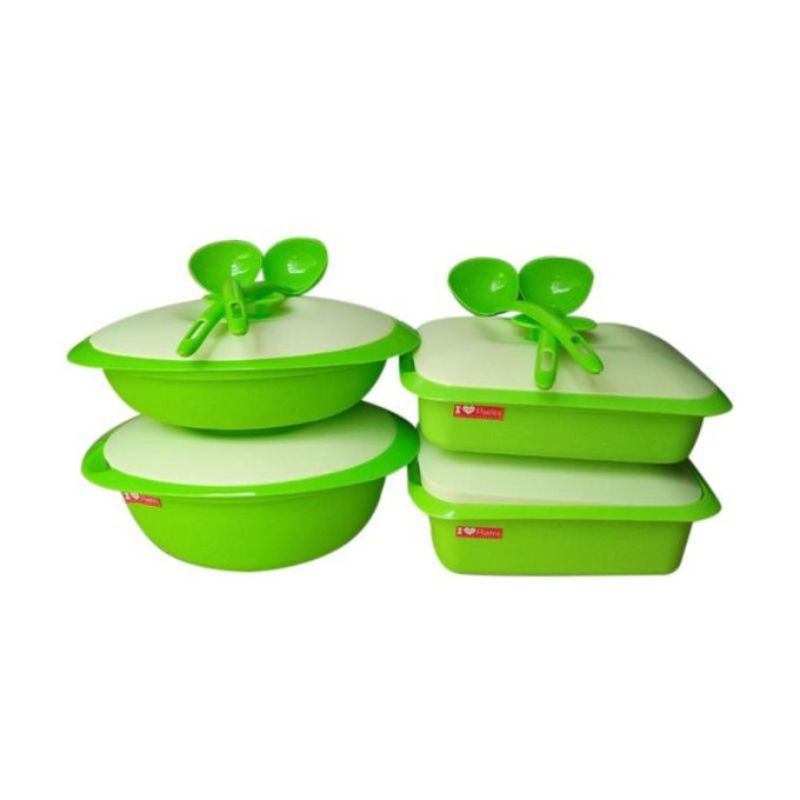 SAPPHIRE Set Hijau Sapphire Collection Wadah Makanan Tempat Saji Makan