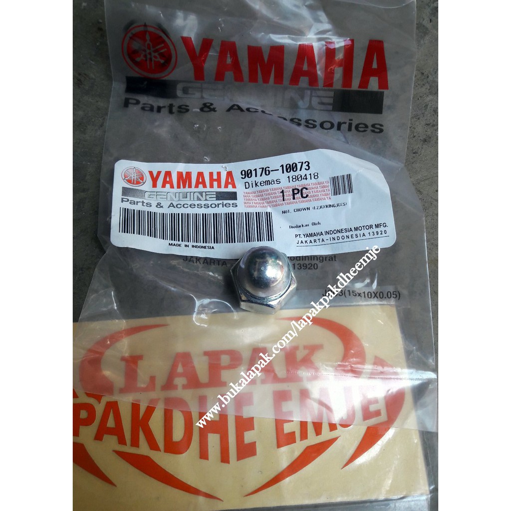 MUR BAUT SHOCK BELAKANG RX KING YAMAHA ORIGINAL NUT CRROWN RX KING RXZ 90176 10073 LAPAK P