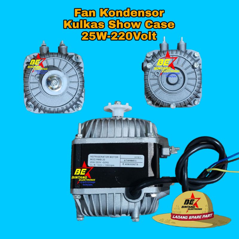 Fan Motor Condensor Kulkas Showcase 25 watt Dinamo Kondensor Show Case 25w 220 Volt