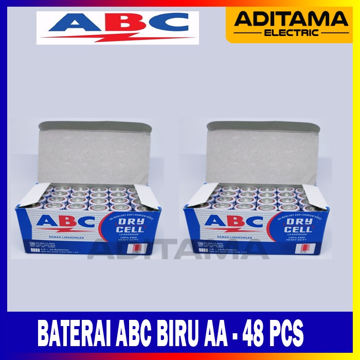 BATERAI ABC BIRU AA A2 BUNDLING - ISI 48 BUTIR