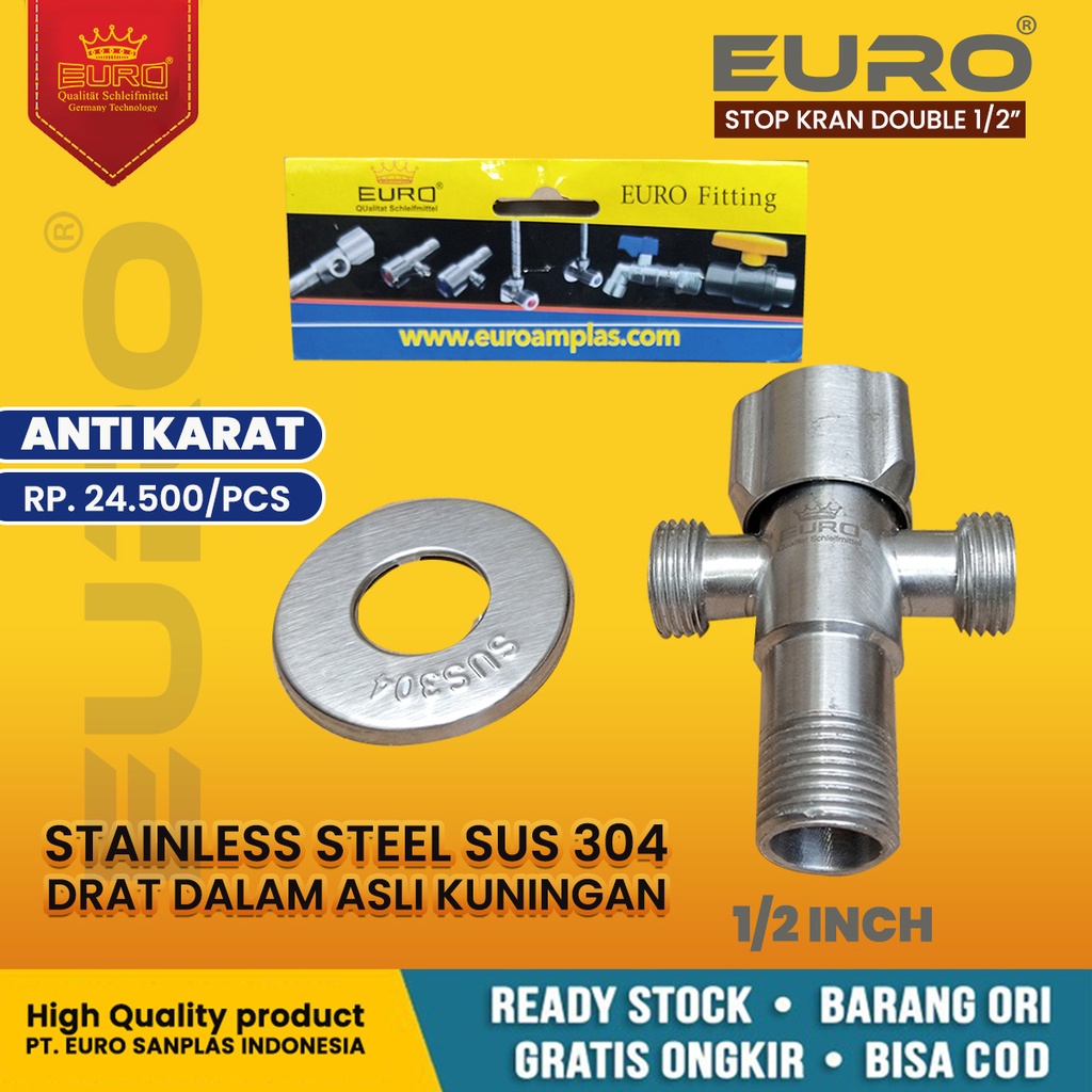 Stop Kran Air/ Shower Stainless 304 uk 1/2&quot;