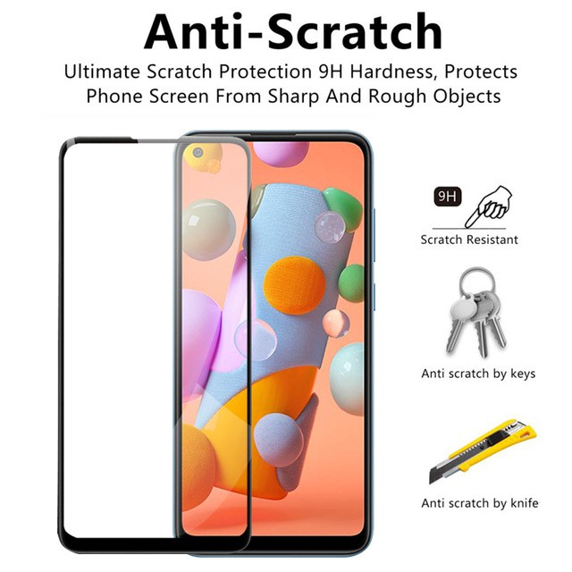 PAKET Tempered Glass Layar Samsung A11 Screen Protector Antigores Kaca + Tempered Glass Camera Lens