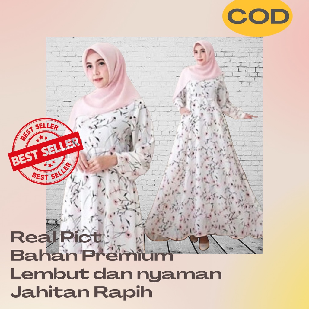 Baju Gamis Syari Wanita Mewah Terbaru 2021 Murah Dewasa jumbo Lebaran Fashion Premium Wanita