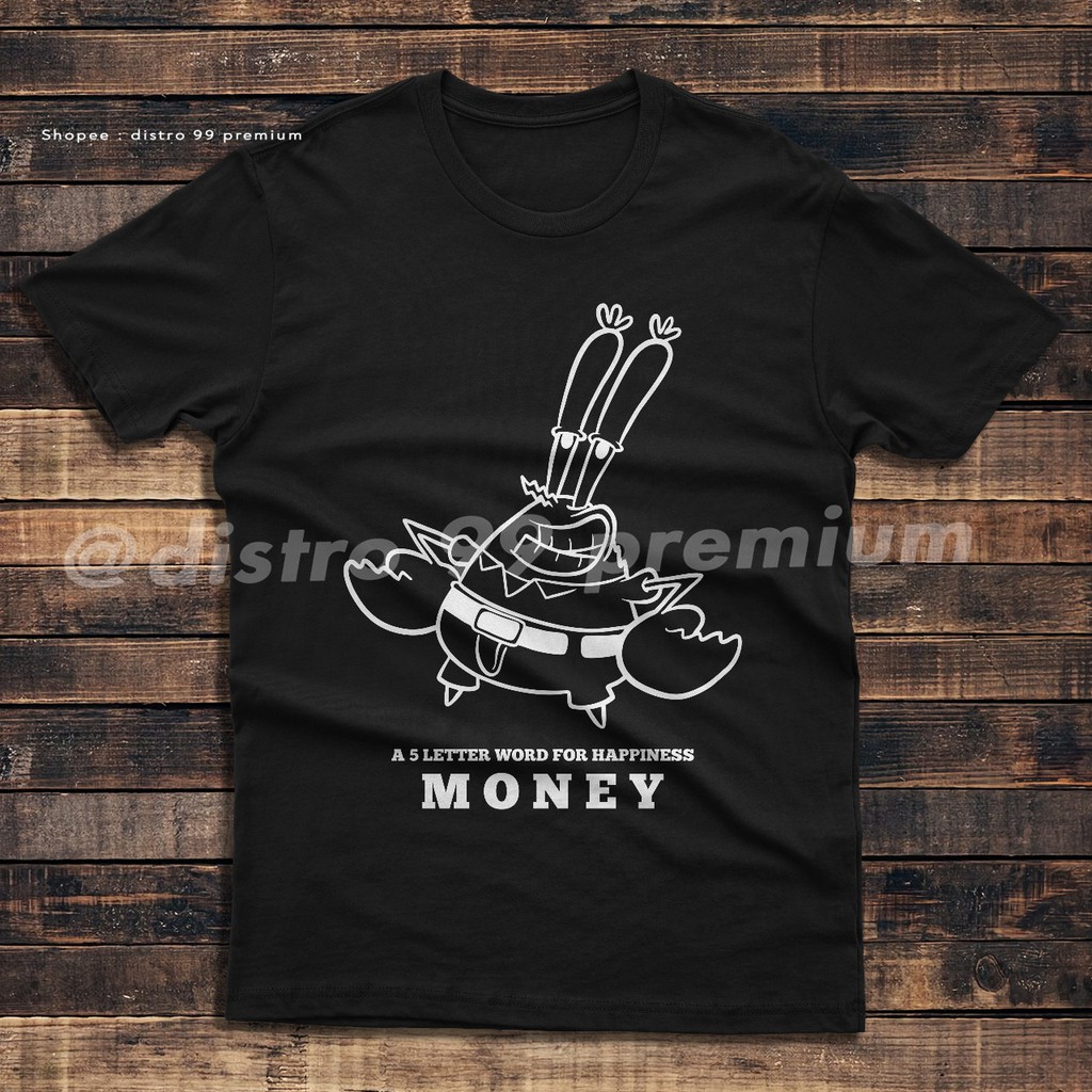 Kaos Mr. Krabs at spongebob squarepants banyak warna