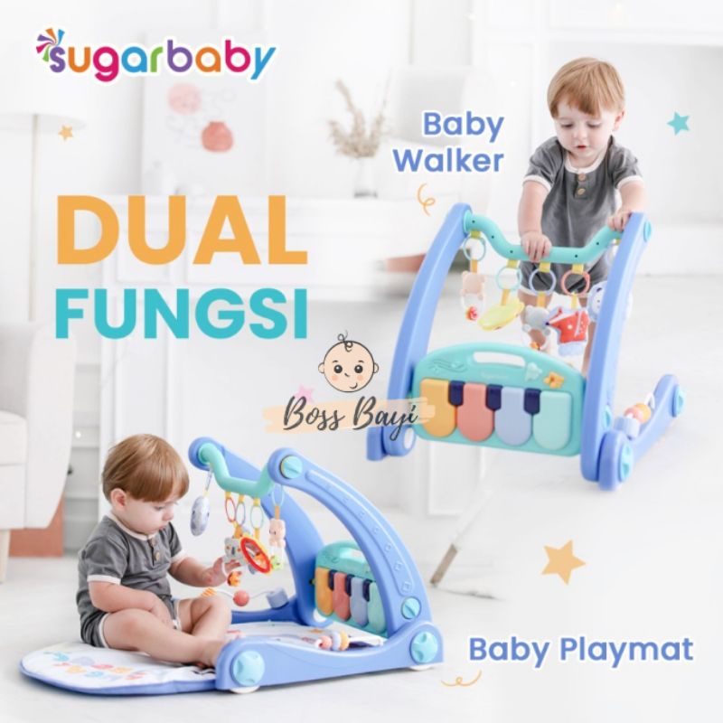 SUGARBABY - 2in1 Baby Walker + Playmat / Dua Fungsi Alat Bantu Jalan dan Alas Bermain Bayi