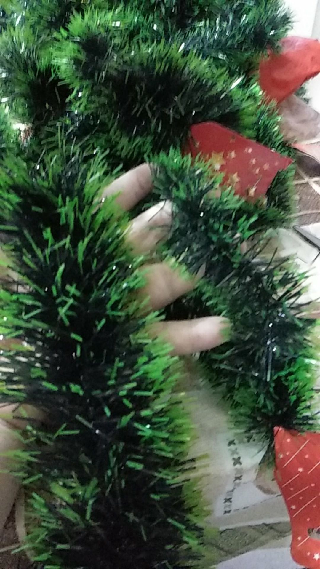 Slinger Hijau / Hiasan Tinsel Dekorasi Pohon Natal / Dekorasi Natal / Slinger Natal Hijau