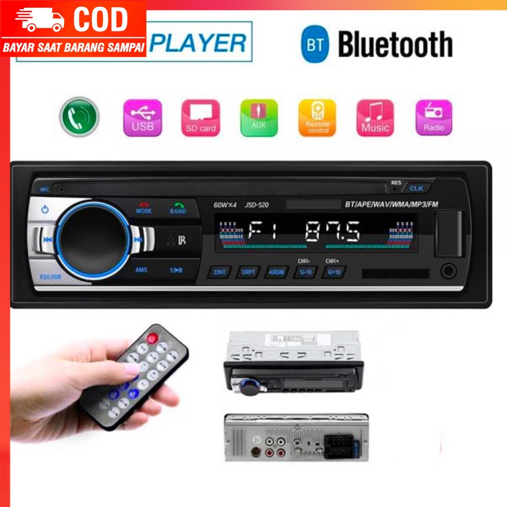 (100% BARANG ORI) Taffware Tape Audio Mobil Multifungsi Bluetooth MP3 FM Radio - JSD-520