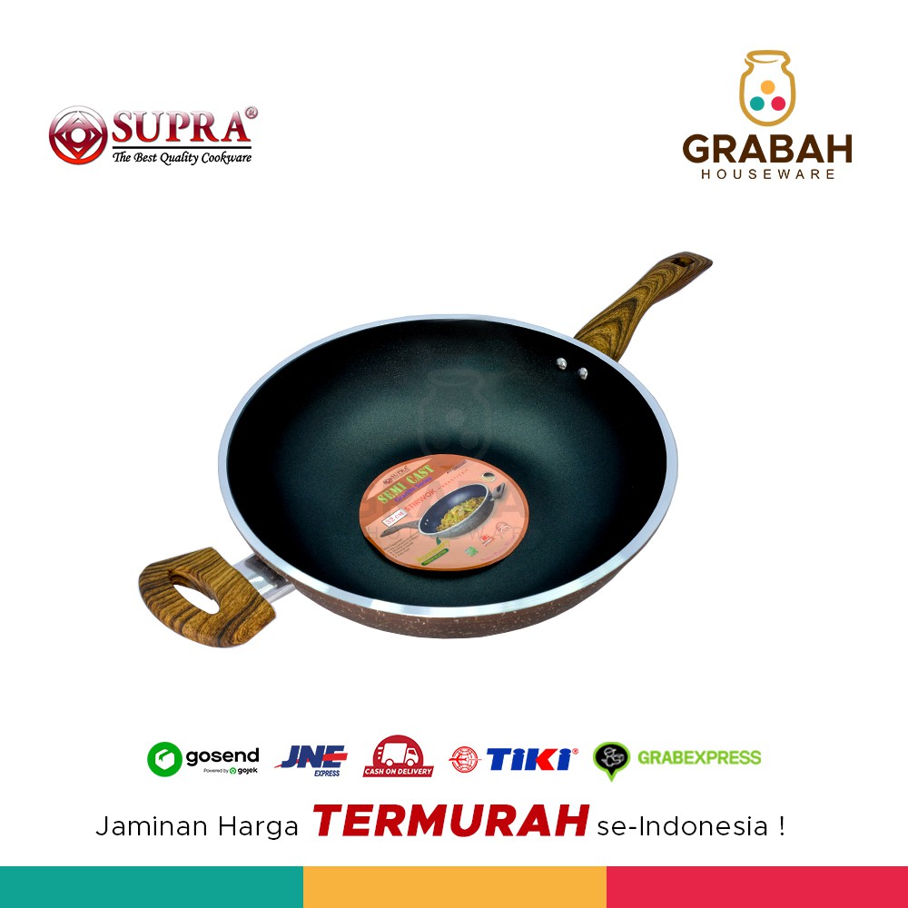 Supra Wajan Teflon Anti Lengket Stirwok Granite 32 cm Grabah Houseware