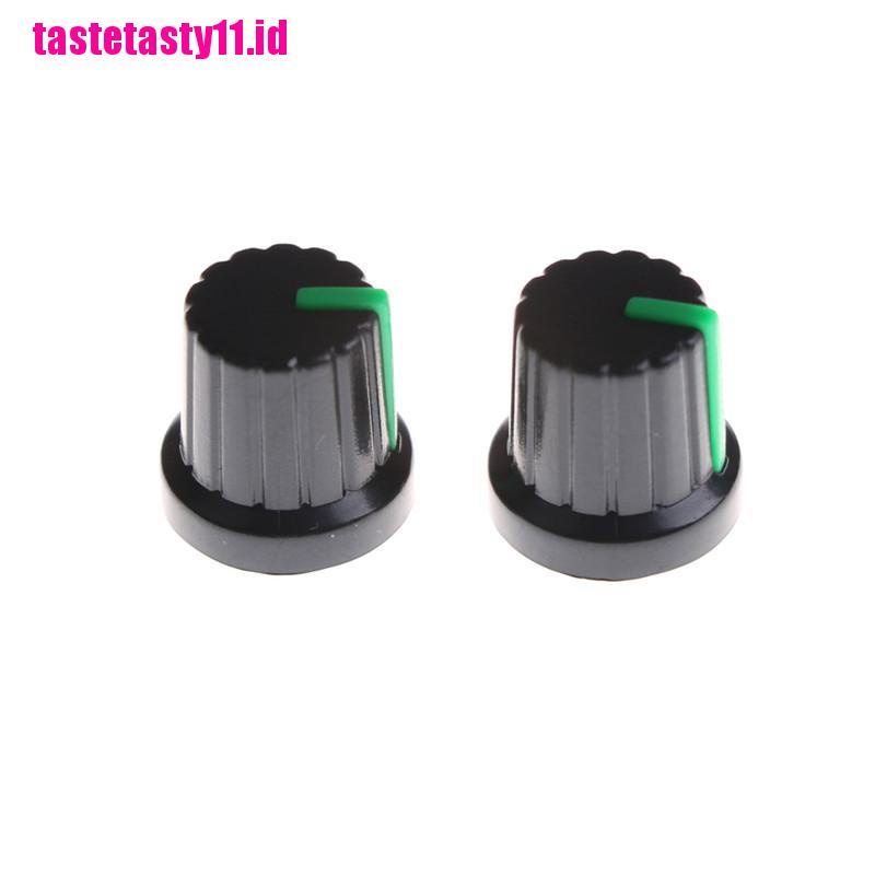 20 Pcs Potentiometer Knurled Grip Lubang Poros 6mm Dengan Indikator Hijau