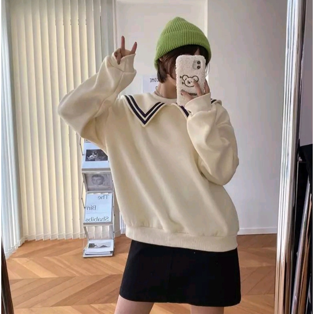TERBARU PULMA TOP SWEATER OBLONG CREWNECK KERAH JAPAN