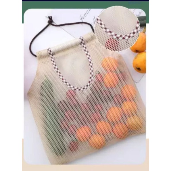 Tas Jaring Gantung menyimpan Buah Sayuran atau Tas Belanja model Jaring