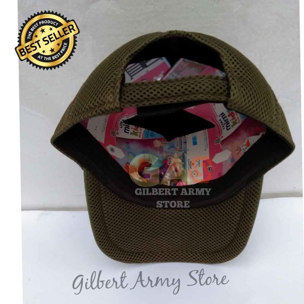 GILBERT ARMY STORE- Topi Pria Army- Topi Jaring Tentara- Topi HIjau Army- Topi Tni Indonesian Army