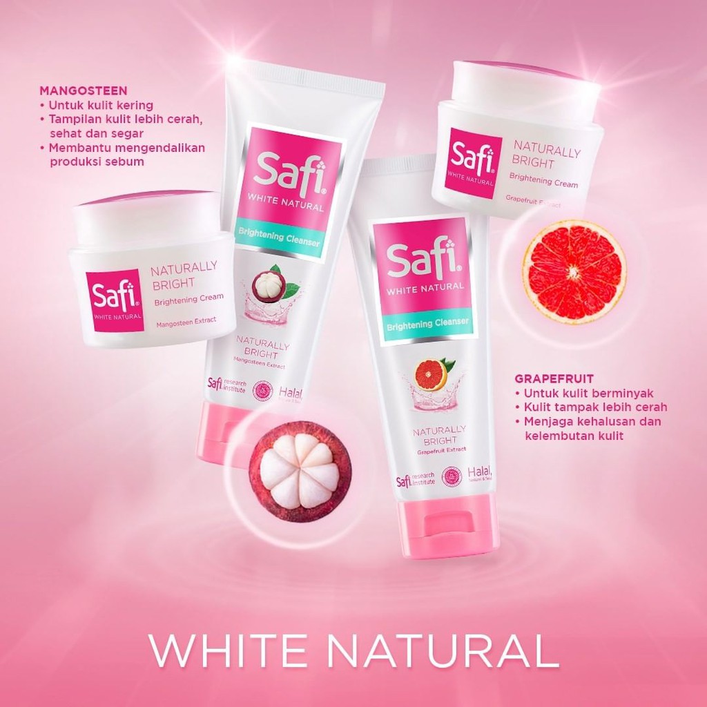 ⭐BAGUS⭐ SAFI WHITE NATURAL SERIES | Facial Wash Mangosteen / Manggis