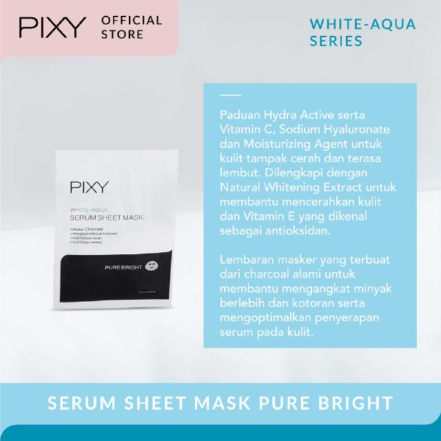 Ningrum Perawatan Masker Wajah Pixy White Aqua Serum Sheet Mask Pure Bright - 8041