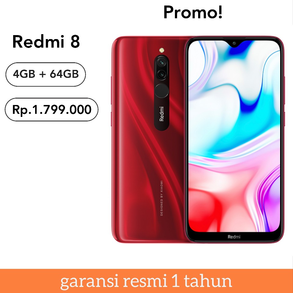 Redmi 8 Ram 4/64GB New Garansi Resmi Tam 1 Tahun