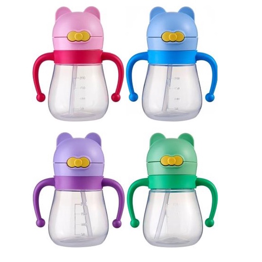 S07 Botol minum anak BalitaTraining cup 290ml  kepala karakter lucu bear BPA FREE / Baby Bottle