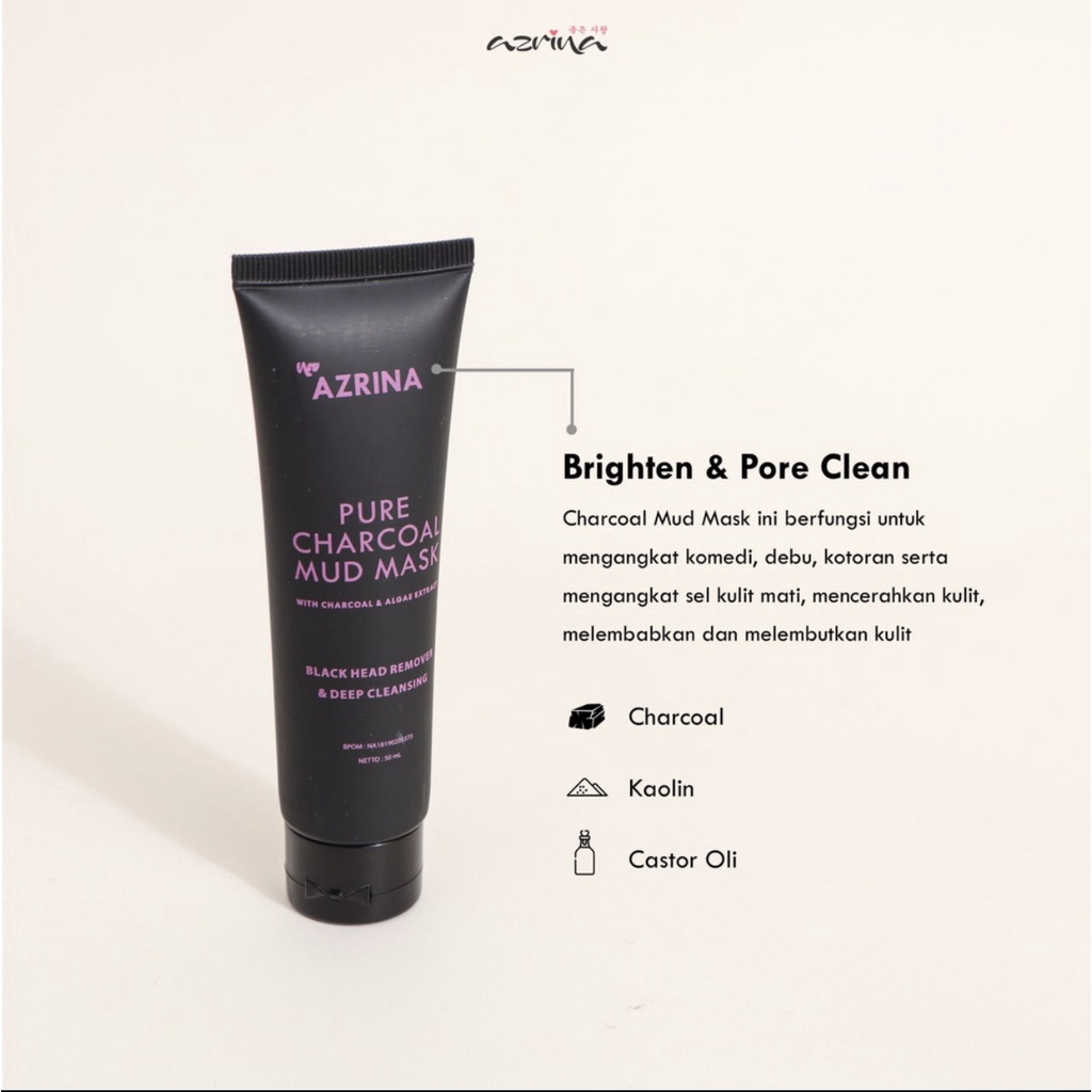 Azrina Pure Charcoal Mud Mask 50ml