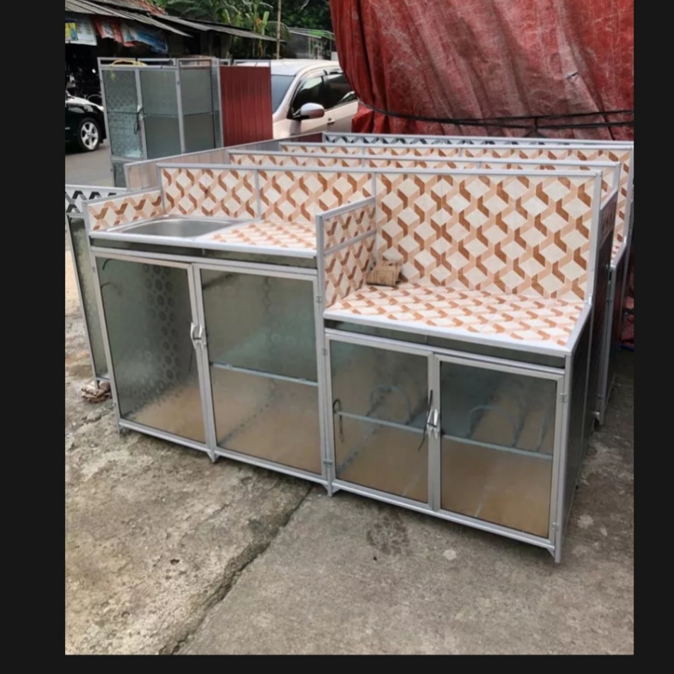 Rak Kompor Wastafel 4Pintu Bahan Aluminium