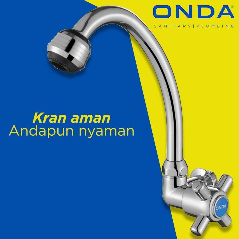 ONDA V 632 CA Kran Dapur Keran Tembok Angsa Cuci Piring Kitchen Sink Wastafel 1/2&quot;