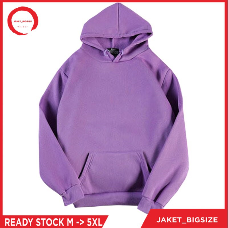 Sweater Hoodie Polos Pria Wanita Premium Distro gramasi 250gsm warna LILAC LAVENDER