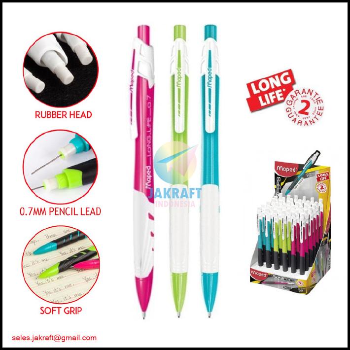

Pensil Mekanik 0.7 Mm Maped Long Life Black Peps Black'Peps Soft Grip