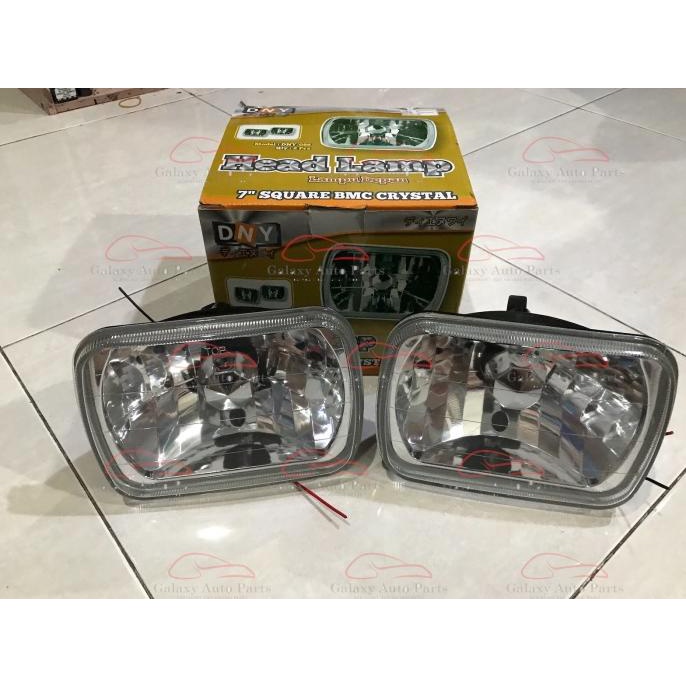 Headlamp head lamp lampu mobil kotak persegi 7 inch crystal kristal