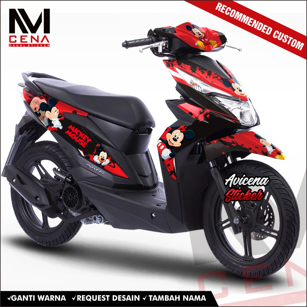 Decal Sticker Honda Beat Street Full Body 2017 2018 2019 Dekal Beat Esp Decal Beat micky