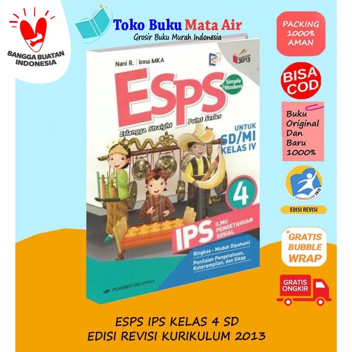 

❤BISA COD❤ BEST SELLER ESPS IPS 4 UNTUK SD/MI KELAS IV ( K13N ) ERLANGGA