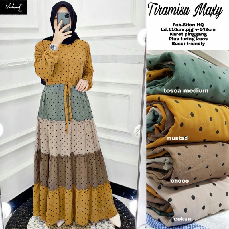 TIRAMISU MAXI Gamis BEST seller  fab sifon HQ  ld 110 pB -+142 busui friendly