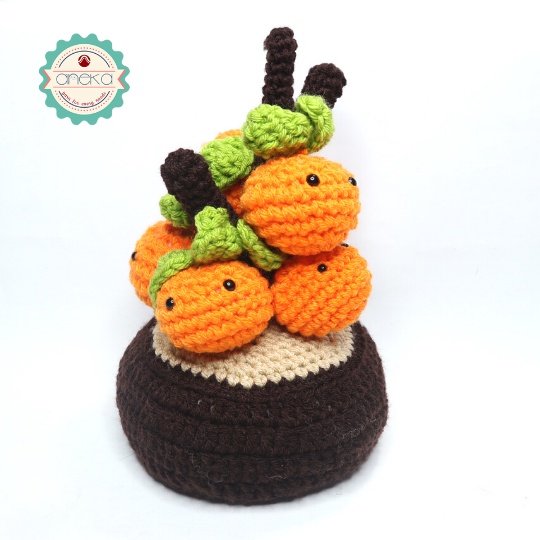 DIY Amigurumi Good Fortune Clementine Tree Starter Kit / Hampers Paket Merajut Pemula Lengkap Pohon Jeruk Edisi Imlek