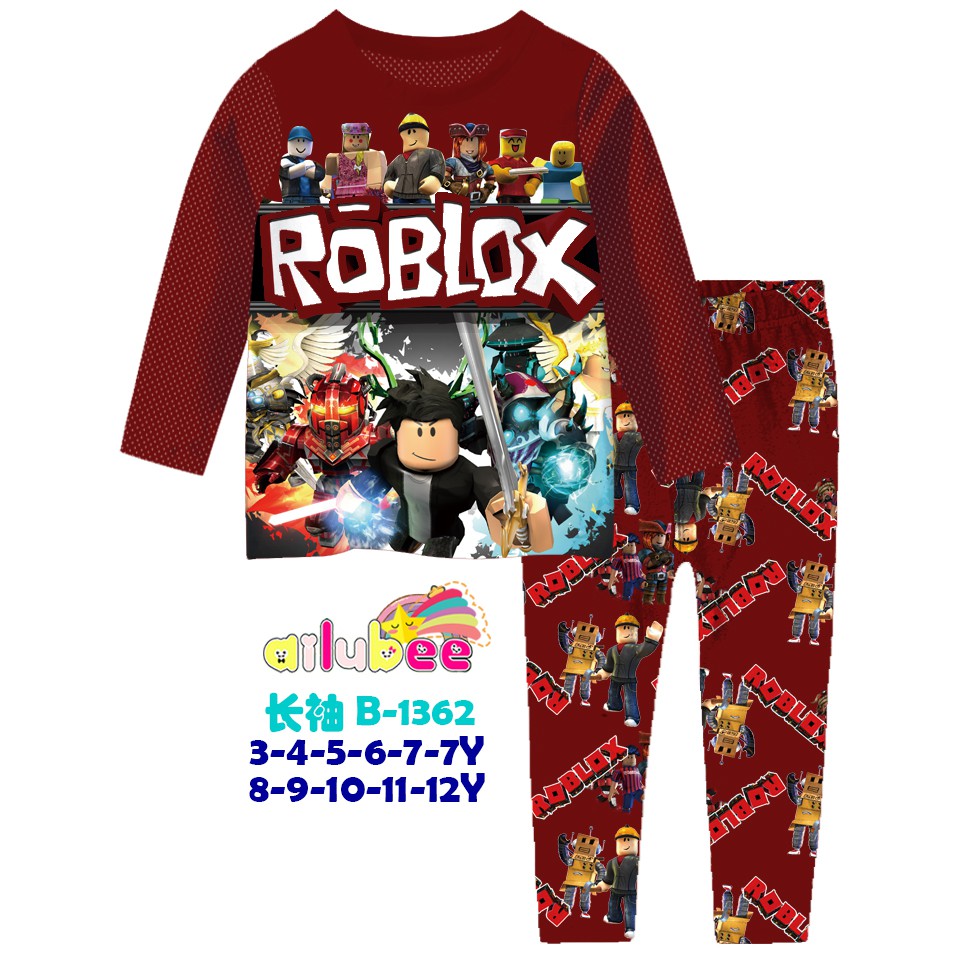 Kinds - Piyama Anak Laki Laki Impor Lengan Panjang Ailubee Roblox Usia 3-12 tahun / Baju tidur anak