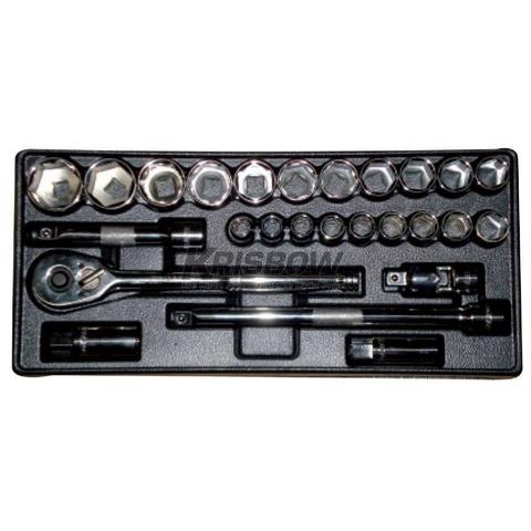KUNCI SOCK SET SOCKET SET (26 PCS) W/TRAY KRISBOW