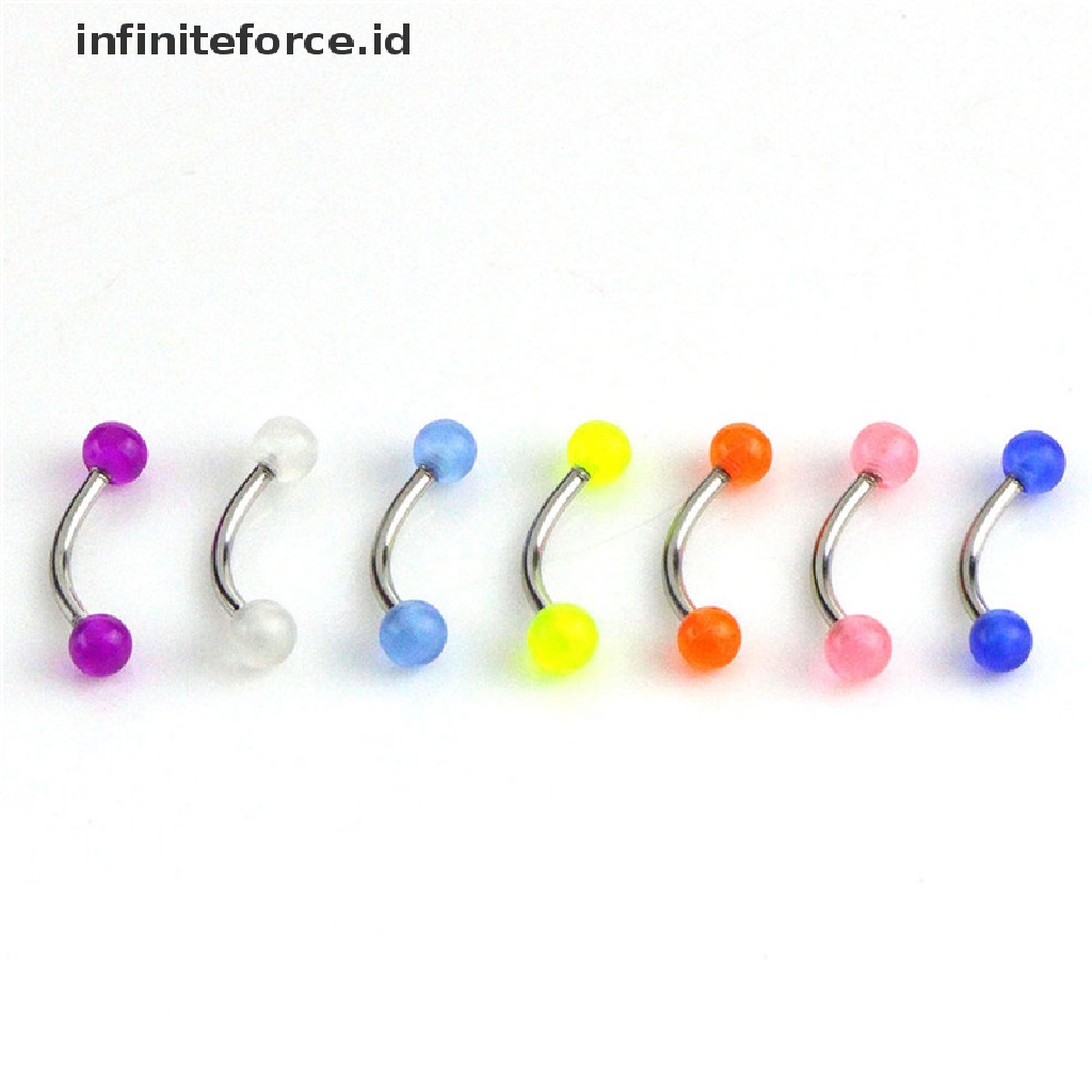 Infiniteforce.id 7pcs / Set Cincin Tindik Alis Bentuk Barbel Glow In The Dark