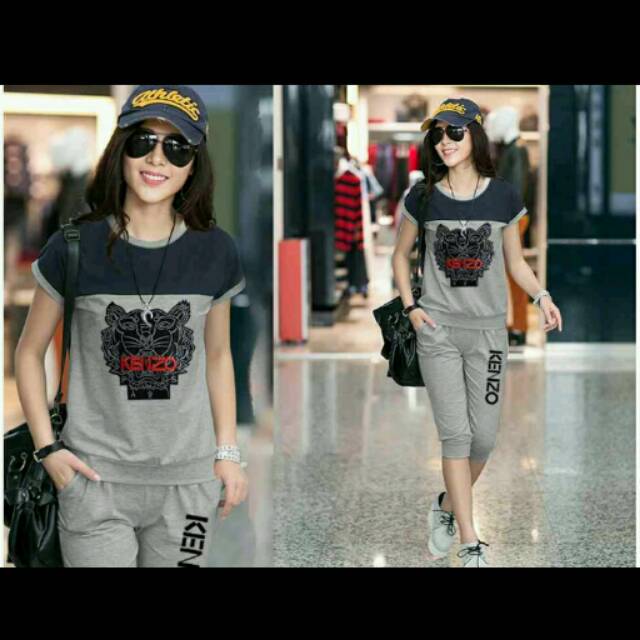 Setelan casual kenzo navy abu