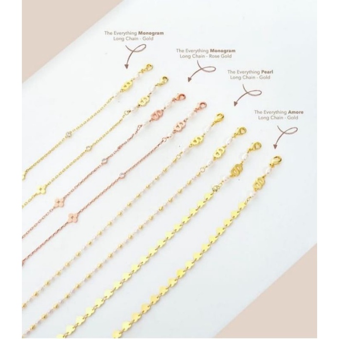 Buttonscarves everything monogram amore pearl long chain versi 2.0