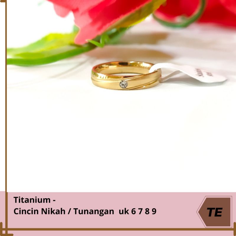Cincin Titanium Couple Tunangan / Nikahan GOLD Anti Karat Harga satuan
