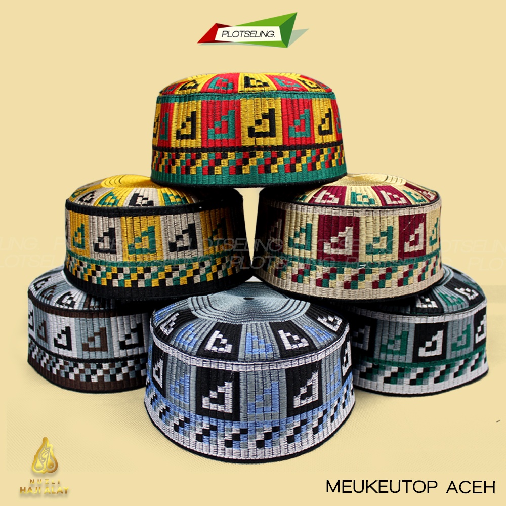 Peci Haji MEUKEUTOP Aceh Teuku Umar Kopiah Sholat Pria Madinah Bone Kopyah Solat Santri Laki Dewasa Anak Jumbo Kopeah Pesantren Motif Bordir Bulat Malaysia Oman Pakistan Assagofah Terompah Turki Mesir Habib Songkok NU Hitam Putih Shalat Nasional Ori