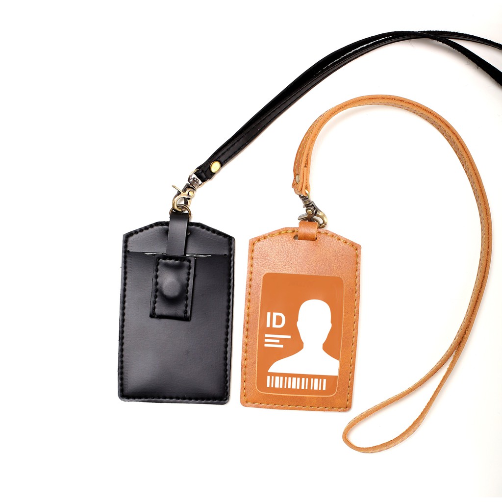 

Name Tag ID Card Holder Patuk Kalung ID Badge Leather Clip Gantungan Magnet Identitas