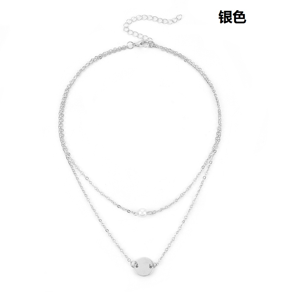 Simple Fashion Female Clavicle Pendant Peal Multi-Layer Clavicle Neck Chain Necklace