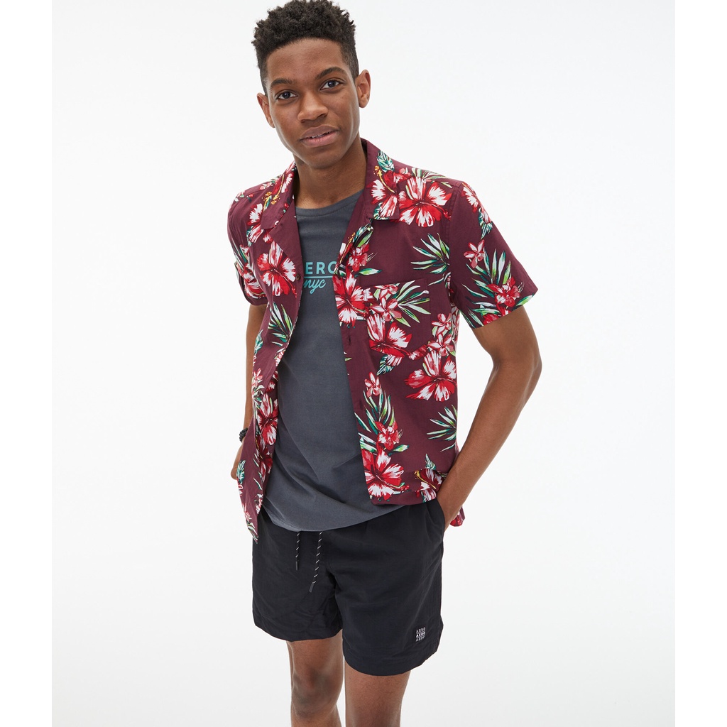 AEROPOSTALE Kemeja Resort Shirt Original Pantai Adem Formal Cotton Pria Floral