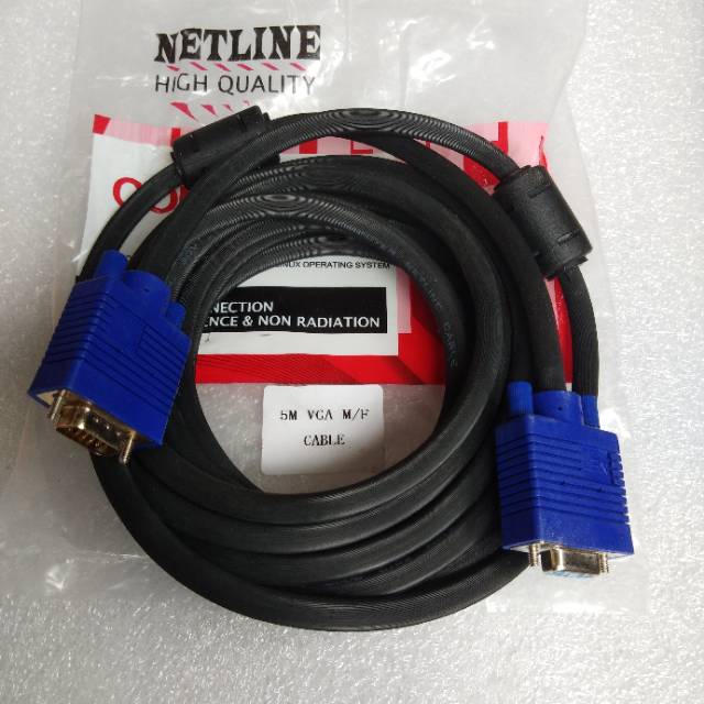 Netline Kabel VGA 5Meter Male to Female Kabel VGA Extension 5Meter