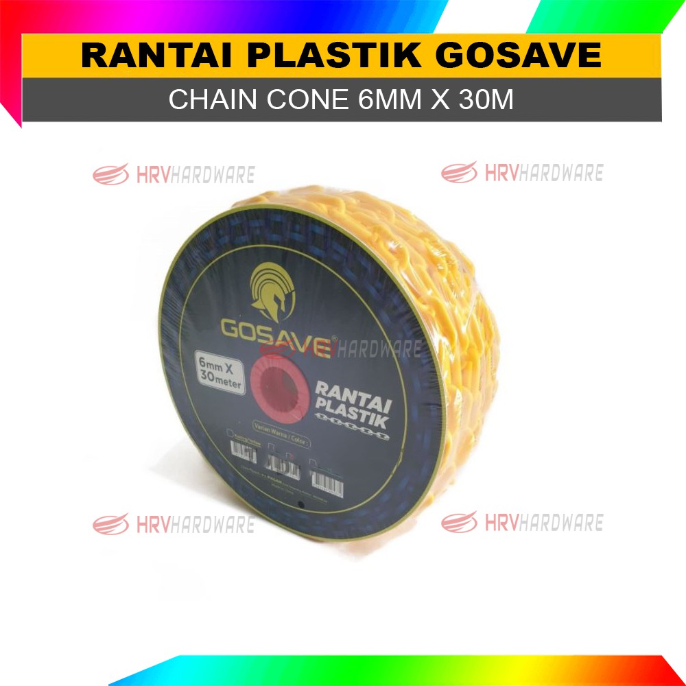 RANTAI PLASTIK PLASTIC CHAIN CONE 6MM X 30M SAFETY