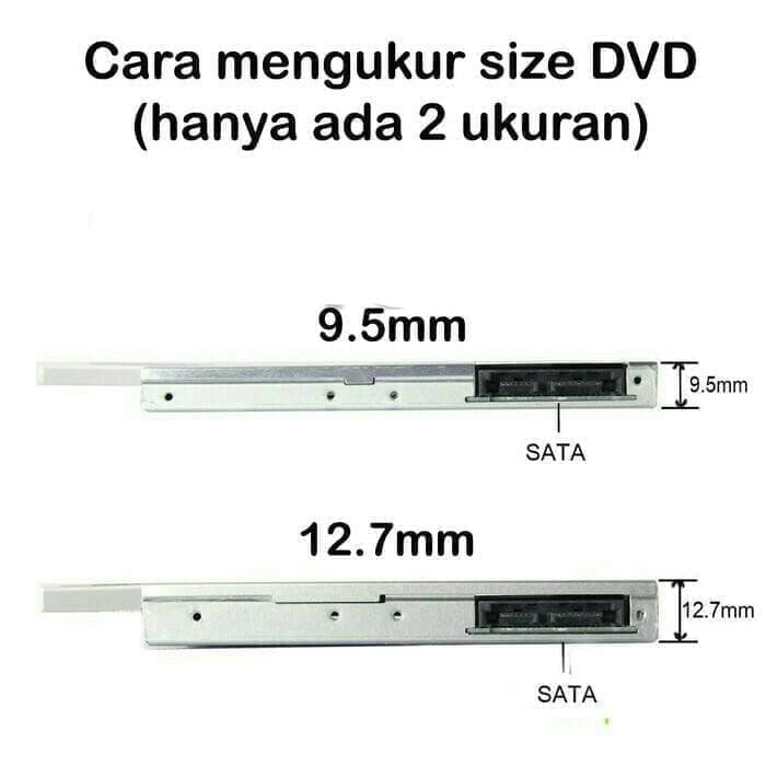 HDD Caddy 12.7 mm Tebal SATA to SATA DVD SLOT To HDD SLOT SSD CADDY